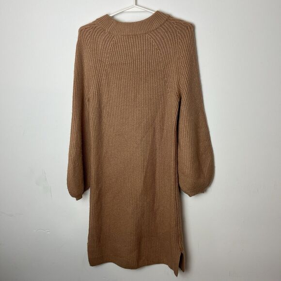 Ann Taylor Womens XS Sweater Dress Ribbed Knit Caramel Latte Pullover Tan 270 - Picture 3 of 7